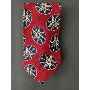 Vintage Essex Row Red Necktie  100% Silk